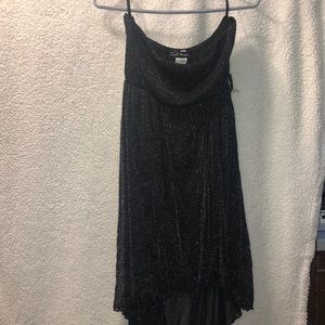 Sparkly Black Dress - High Low Strapless